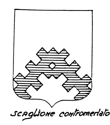 Image of the heraldic term: Scaglione contromerlato